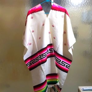 Vintage handwoven poncho mexico Aztec mexican